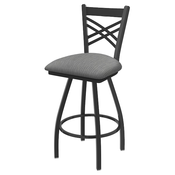 36" Swivel Bar Stool, Pewter Finish, Graph Seat